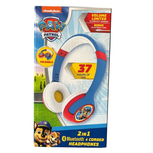 Paw Patrol Kids Bluetooth & Wired Headphones (37 Hours, Foldable) - Picture 2 of 4